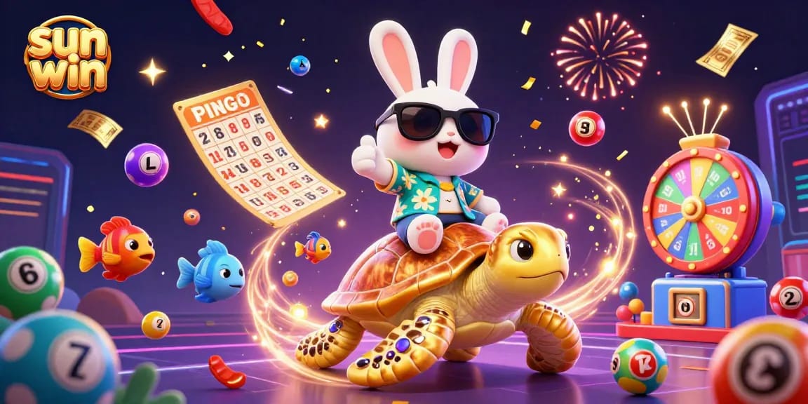 Join the excitement with sun win, as a lucky rabbit and sea turtle dive into vibrant casino fun!