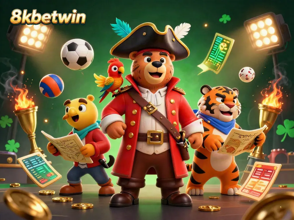 Experience thrilling gambling action at 8xbetwin with engaging characters and vibrant sports elements.