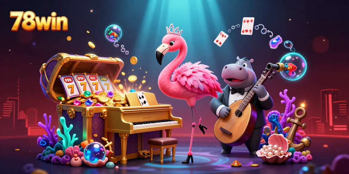 Experience the excitement of 78win with vibrant casino scenes filled with dynamic characters and thrilling game elements.