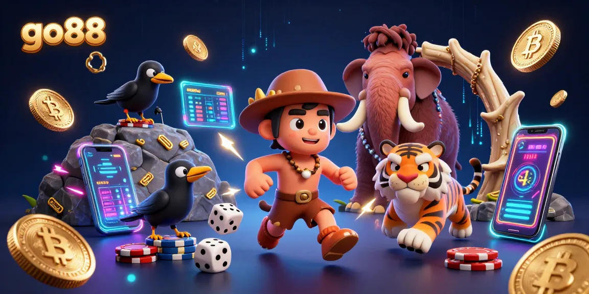Engage in thrilling gameplay at go88 with our prehistoric casino featuring caveman and sabertooth tiger!