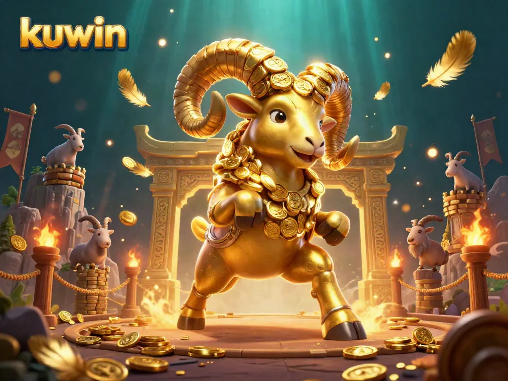 Engage with kuwin's thrilling gaming experience in this vibrant 3D casino scene filled with rich details.
