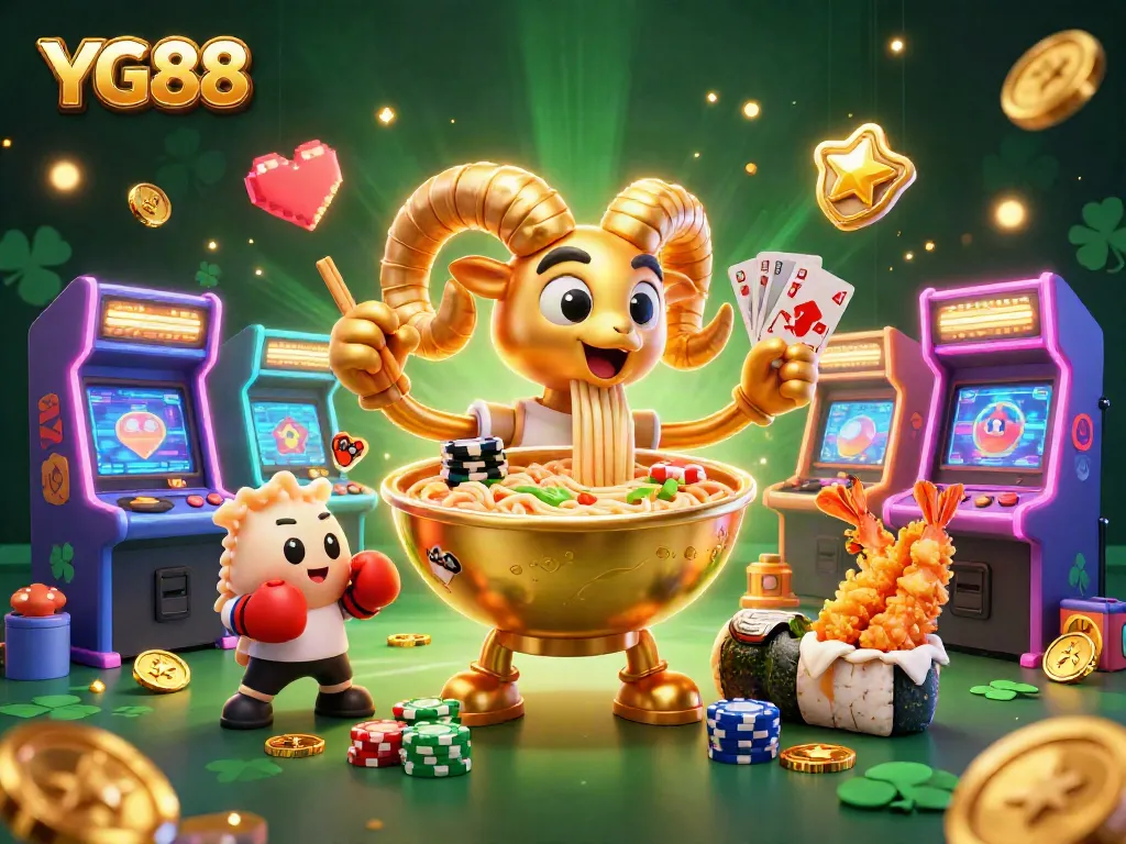 Join the fun with YG88's vibrant 3D cartoon casino scene full of colorful characters and gaming excitement.