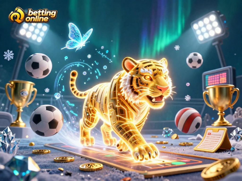 Engage in mma betting online with a vibrant 3D digital scene filled with sports elements.