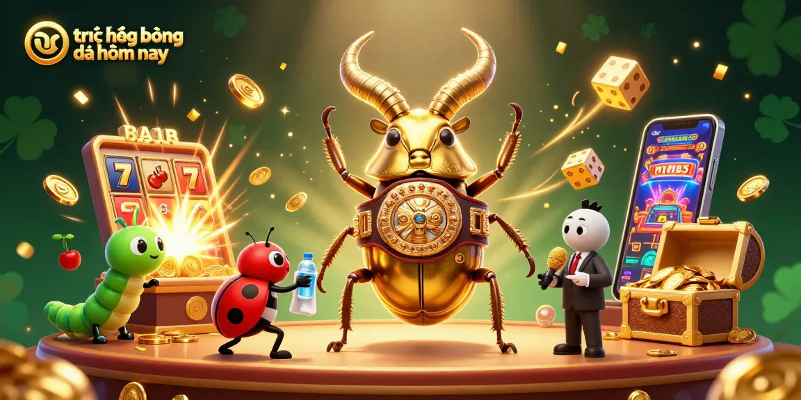 Experience trực tiếp bóng đá hôm nay with vibrant 3D illustration packed with casino excitement and colorful elements.
