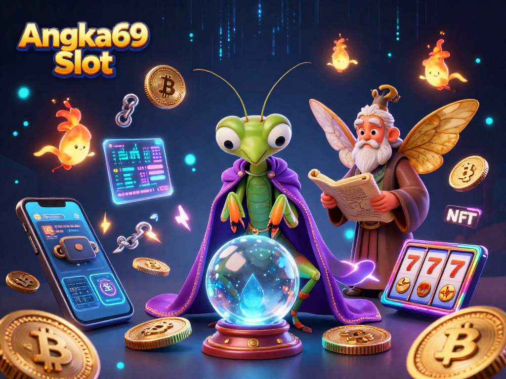 Engage with Angka69 Slot for thrilling gameplay and rich visuals in a vibrant 3D casino scene.