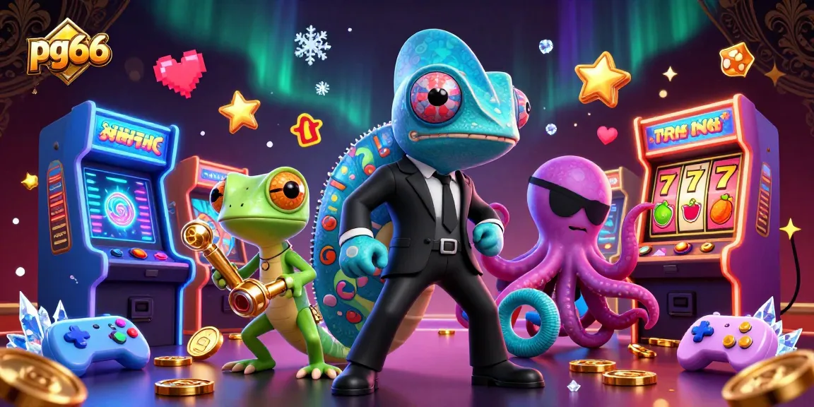 Experience the excitement of pg66 with vibrant casino games and engaging characters in a thrilling 3D scene.