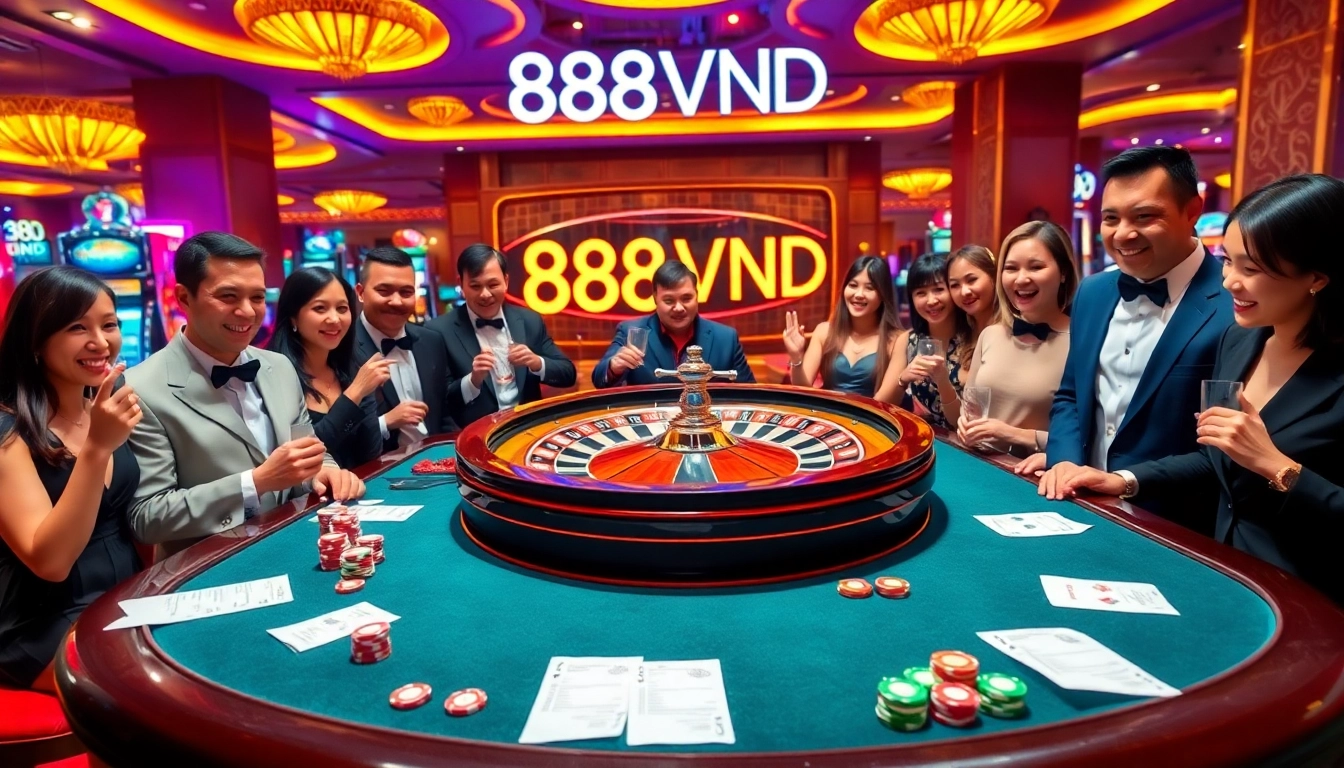 Experience the excitement of gambling at 888VND with vibrant casino games and roulette.