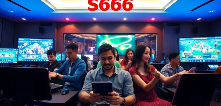 Exciting betting atmosphere at S666.nyc with diverse players engaging in online games.