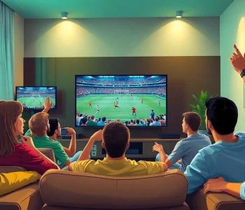 Exciting online sports community at joemadfan.com enjoying a live soccer match.