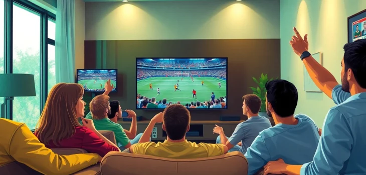 Exciting online sports community at joemadfan.com enjoying a live soccer match.