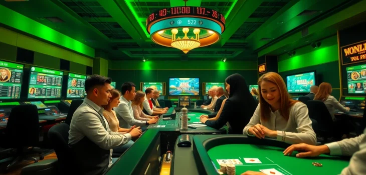 Experience the excitement of online gambling at good88.hu.net with diverse gamers engaging at tables.
