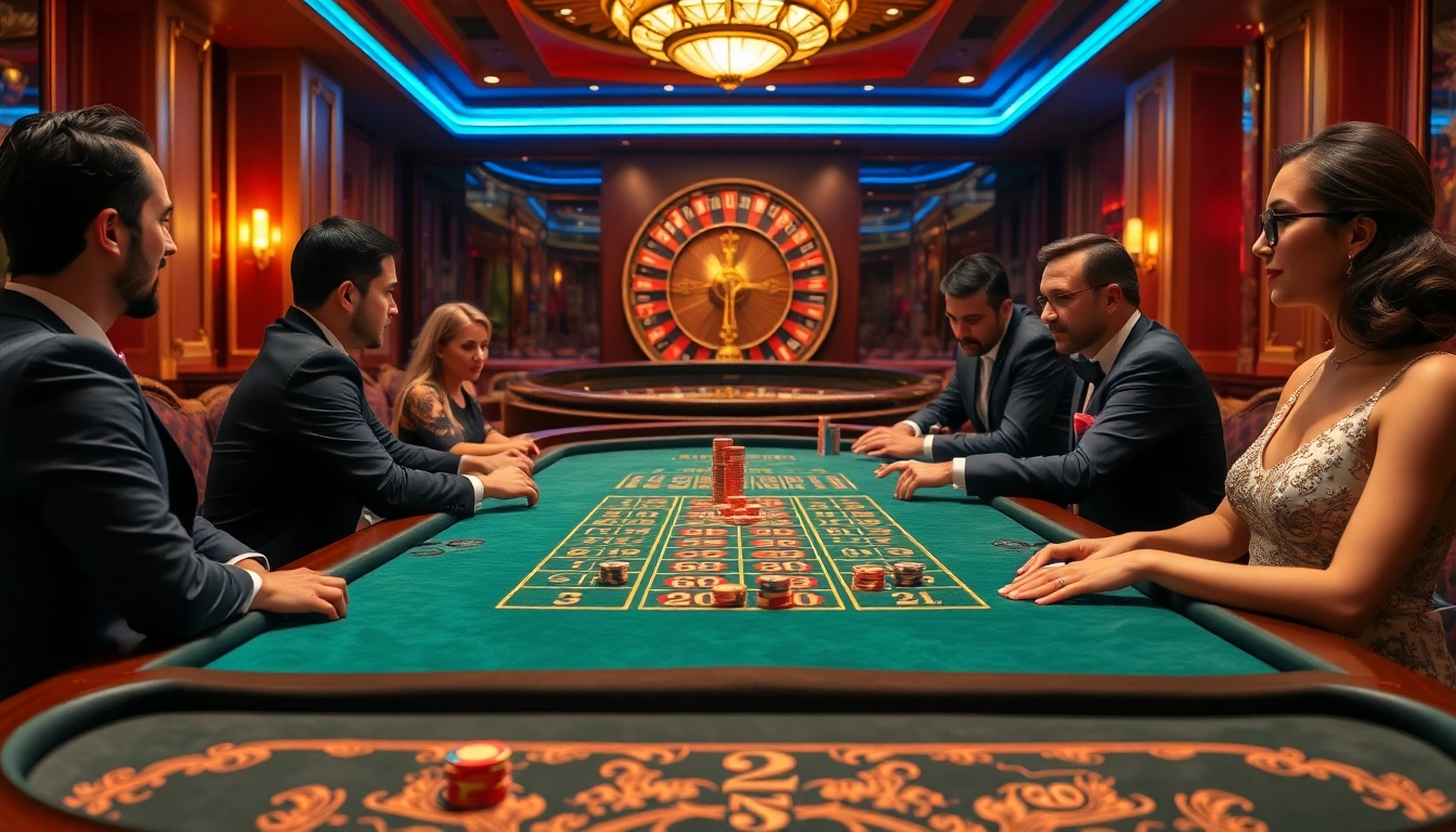 High-stakes NK 88 casino table scene with gamblers enjoying an exciting game.