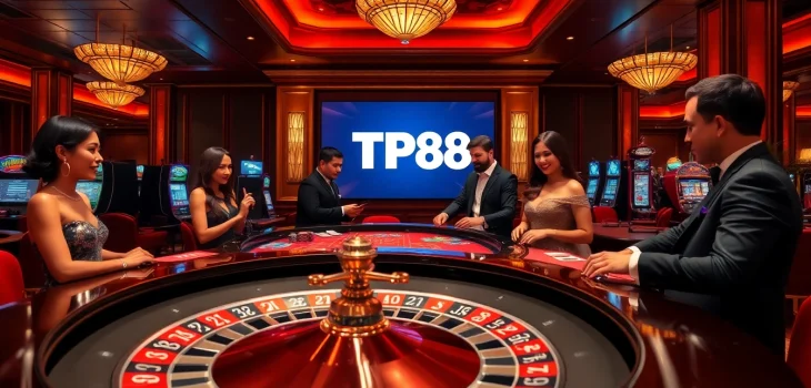 Engaged players enjoying a thrilling TP88 casino experience at a roulette table.