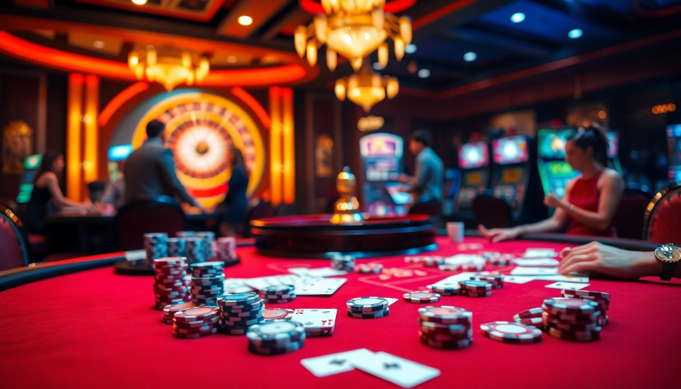 Join the excitement at https://luck88.video/ as players celebrate wins at a luxurious casino table.