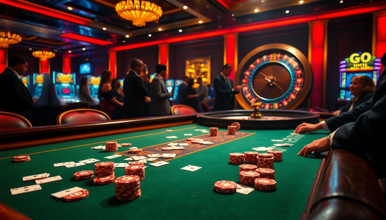 Engage with thrilling Go8 casino gameplay at an exciting gaming table with poker chips.