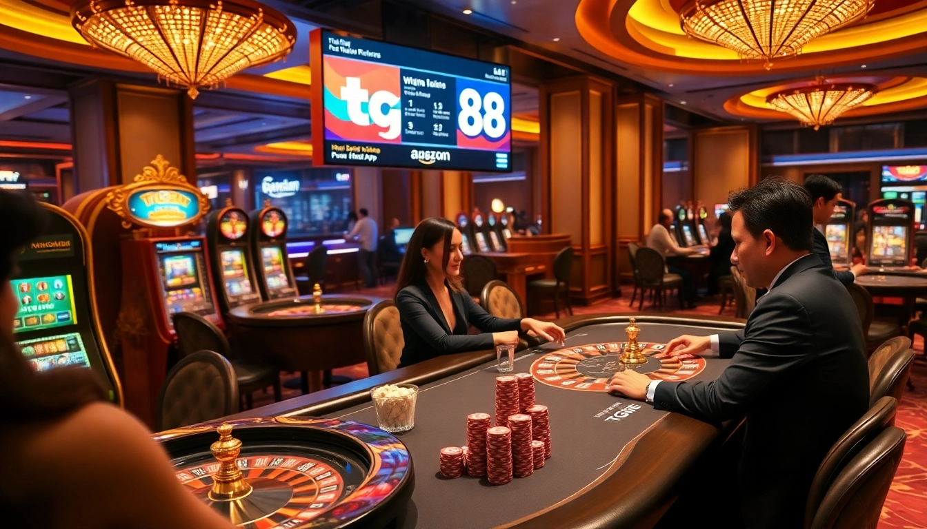 Experience the thrill of gambling with tg88 app in a luxurious casino setting.
