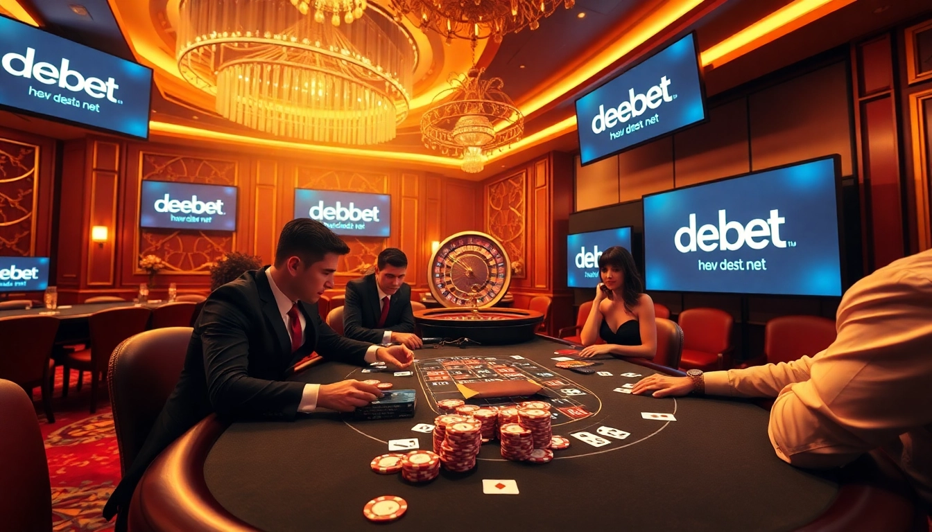 Experience thrilling gameplay at debet net with an upscale casino atmosphere featuring poker and roulette.