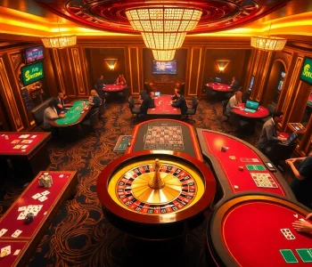Engaging gaming scene at Fun88.com with players enjoying table games and a vibrant roulette.
