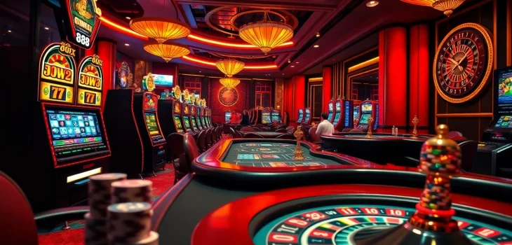 Experience thrilling gameplay at 888 vi with vibrant casino tables and engaging slot machines.