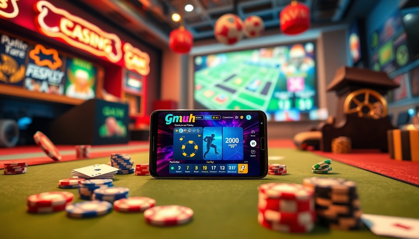 S8 smartphone showcasing a thrilling game interface amidst a vibrant online gaming ambiance