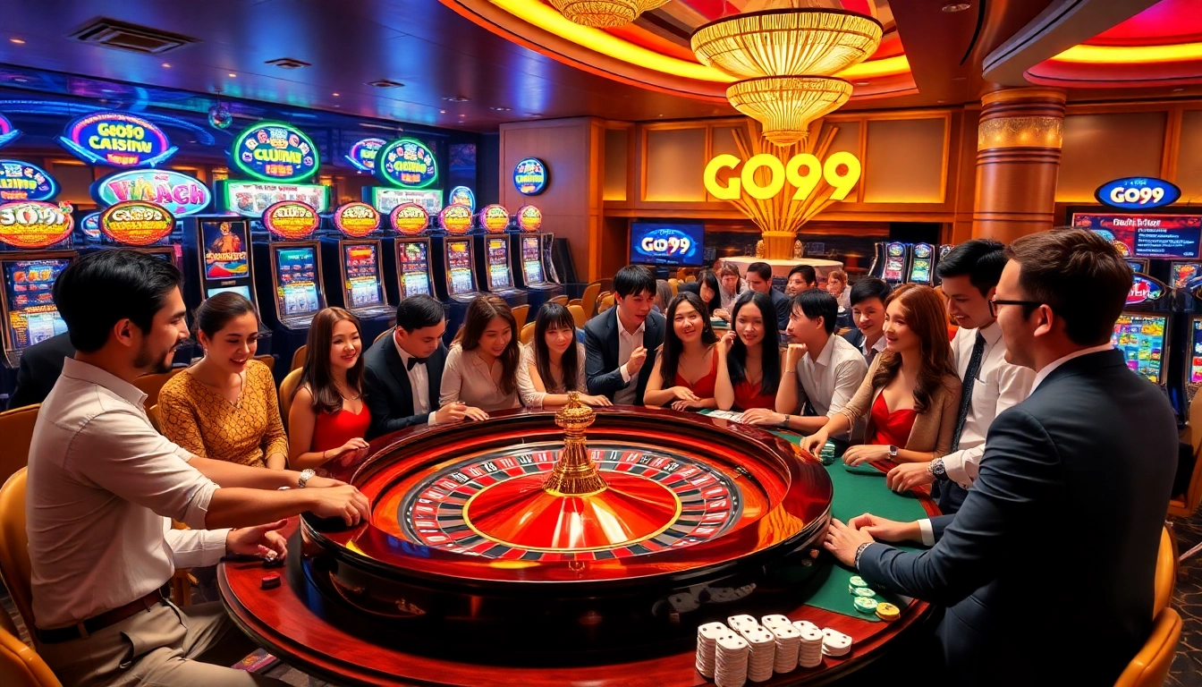 Players enjoying a lively game at Go99 casino, showcasing excitement and vibrant atmosphere.