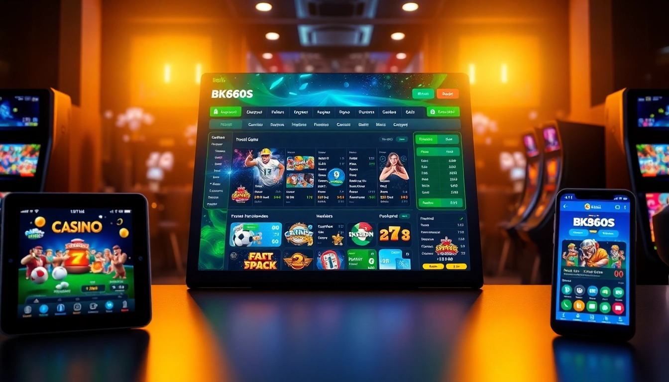 Dynamic online gaming interface representing bk860s.com with vibrant colors and engaging design.