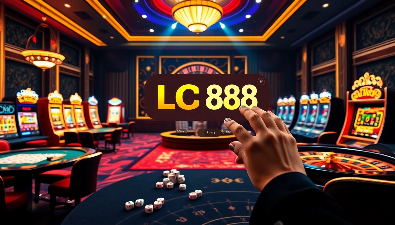 Experience the thrill of the LC88 game with vibrant casino scenes and winning moments.