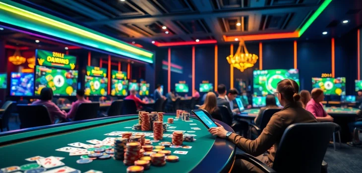 Exciting gaming scene reflecting topgamebaidoithuong.mx, showcasing online gambling and vibrant gameplay.