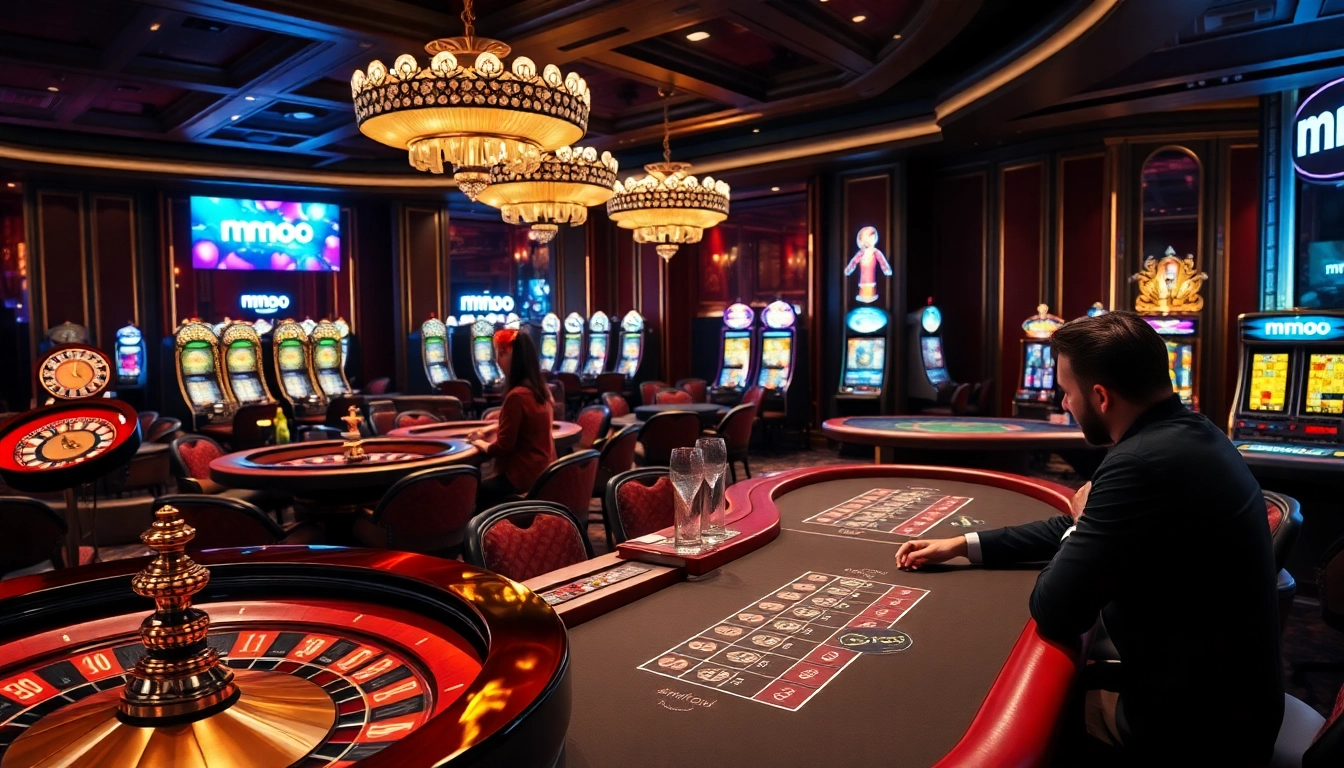 Witness a thrilling mmoo casino scene with casino games showcasing strategic gameplay and excitement.
