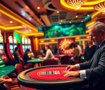 Experience the thrill of eejl with a vibrant casino scene showcasing poker and roulette action.