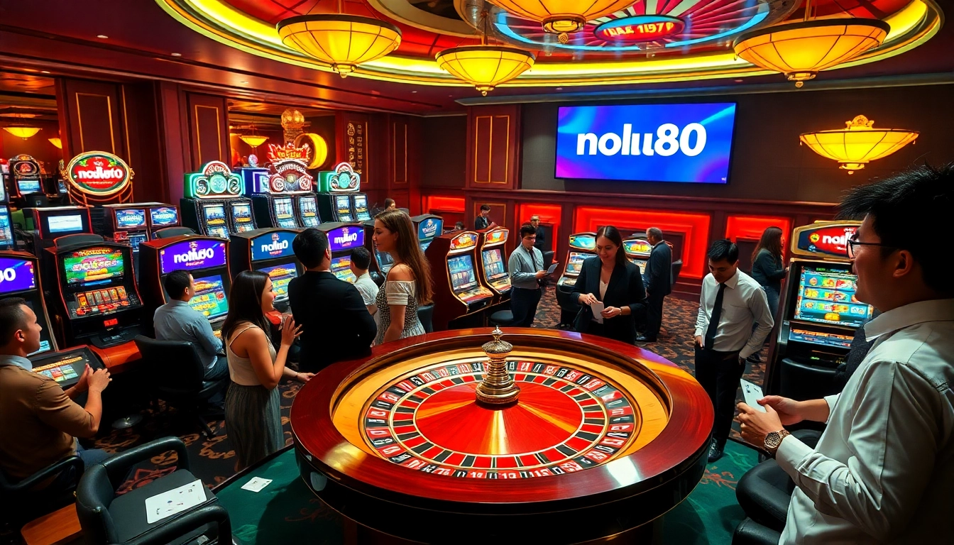 Experience exciting gameplay at nohu90 with vibrant casino tables and slot machines.