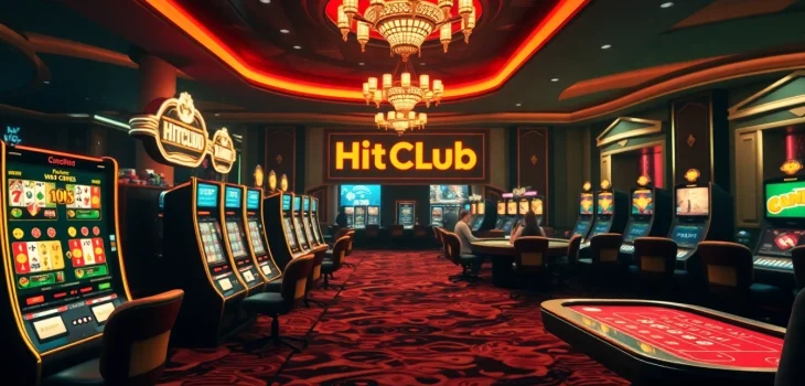 Exciting online gaming experience at Hitclub with vibrant casino elements and lively atmosphere
