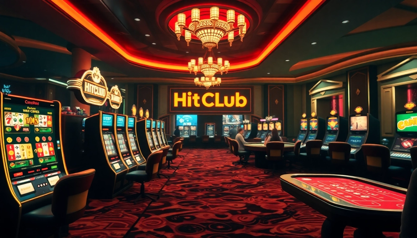 Exciting online gaming experience at Hitclub with vibrant casino elements and lively atmosphere