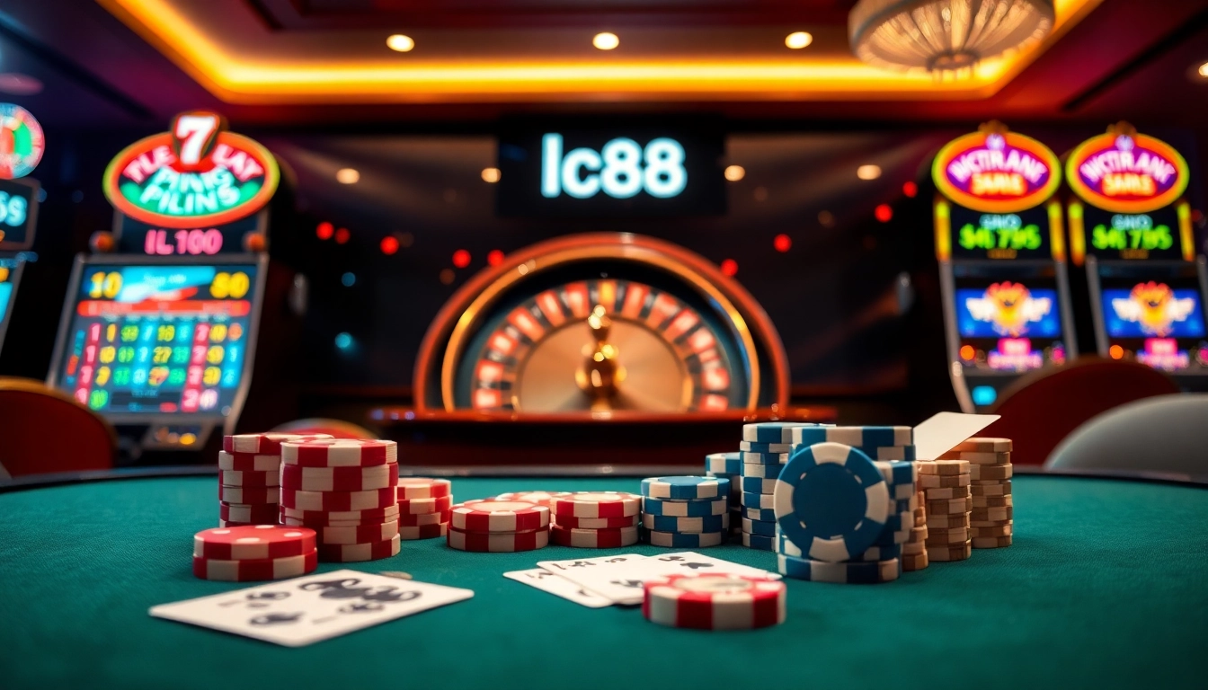 Experience the excitement of lc88 casino gaming with vibrant tables and appealing slot machines.