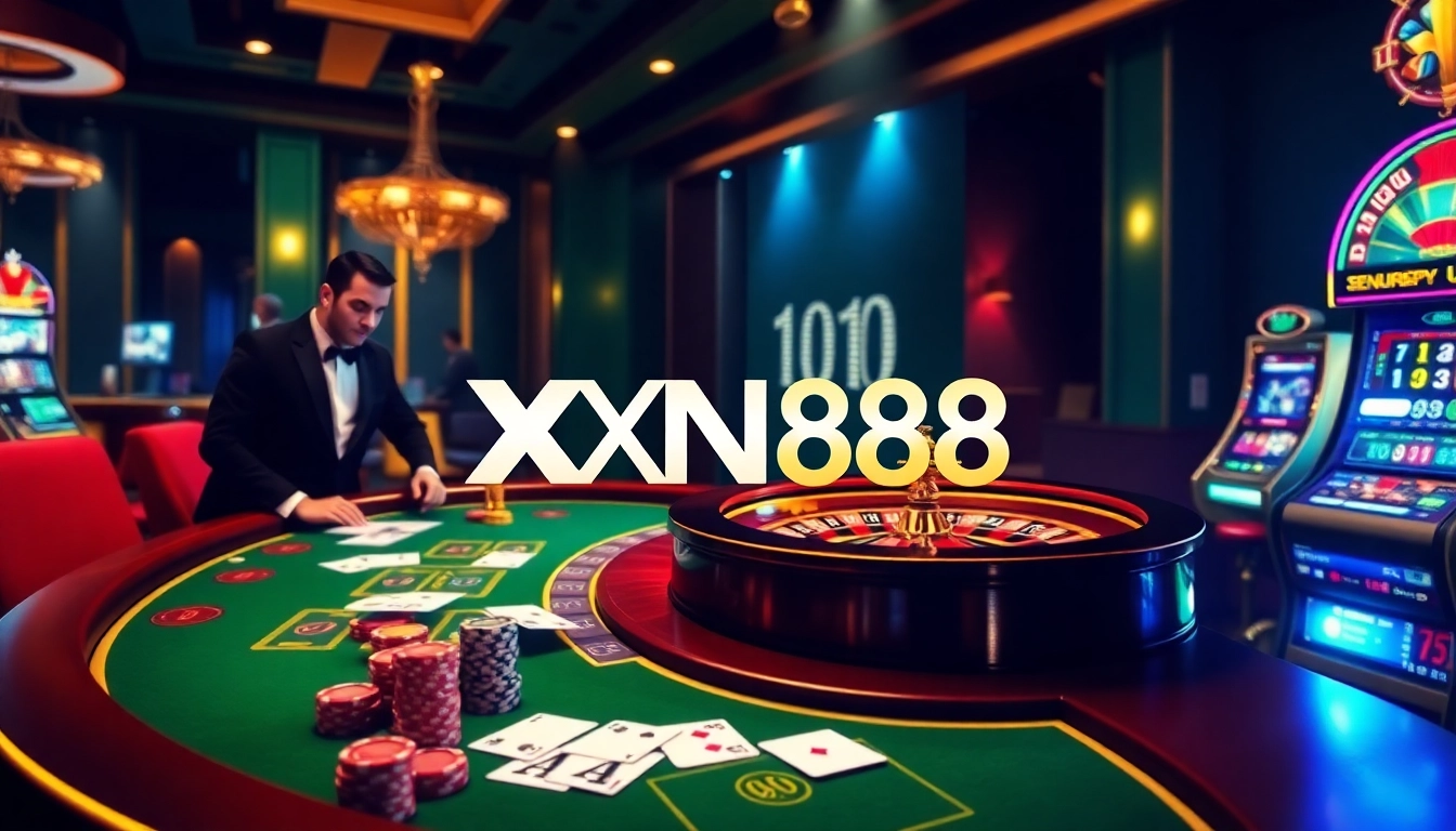 Experience thrilling gameplay at XN88's casino with vibrant tables and exciting slot machines.