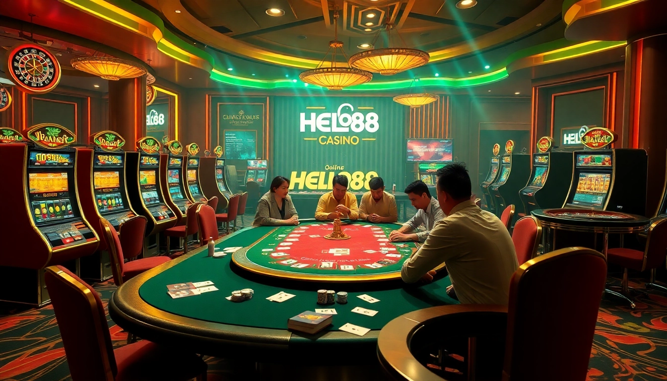 Engaging online poker scene at HELLO88 with players focused on the game.