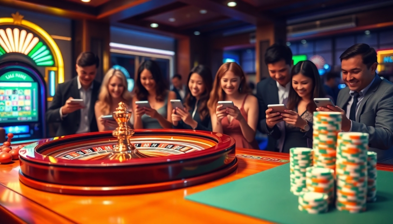 Experience the excitement of ĐĂNG KÝ 123GA at a luxurious online casino with vibrant gaming elements.