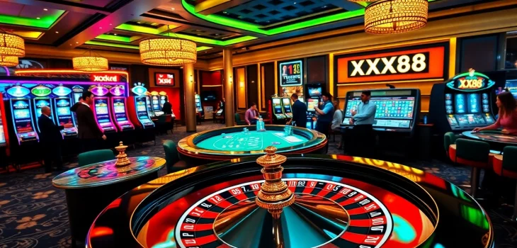 Experience the excitement of XX88 with vibrant casino elements and thrilling games.