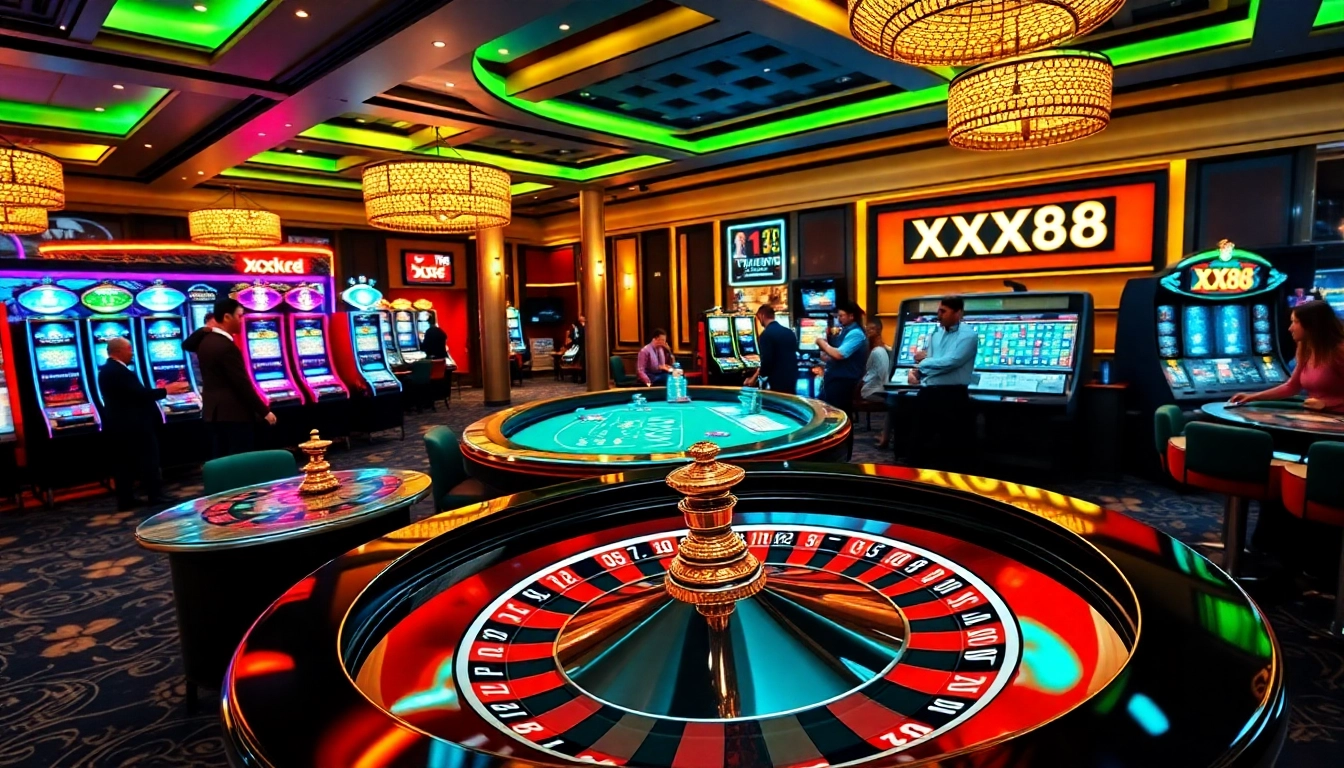 Experience the excitement of XX88 with vibrant casino elements and thrilling games.