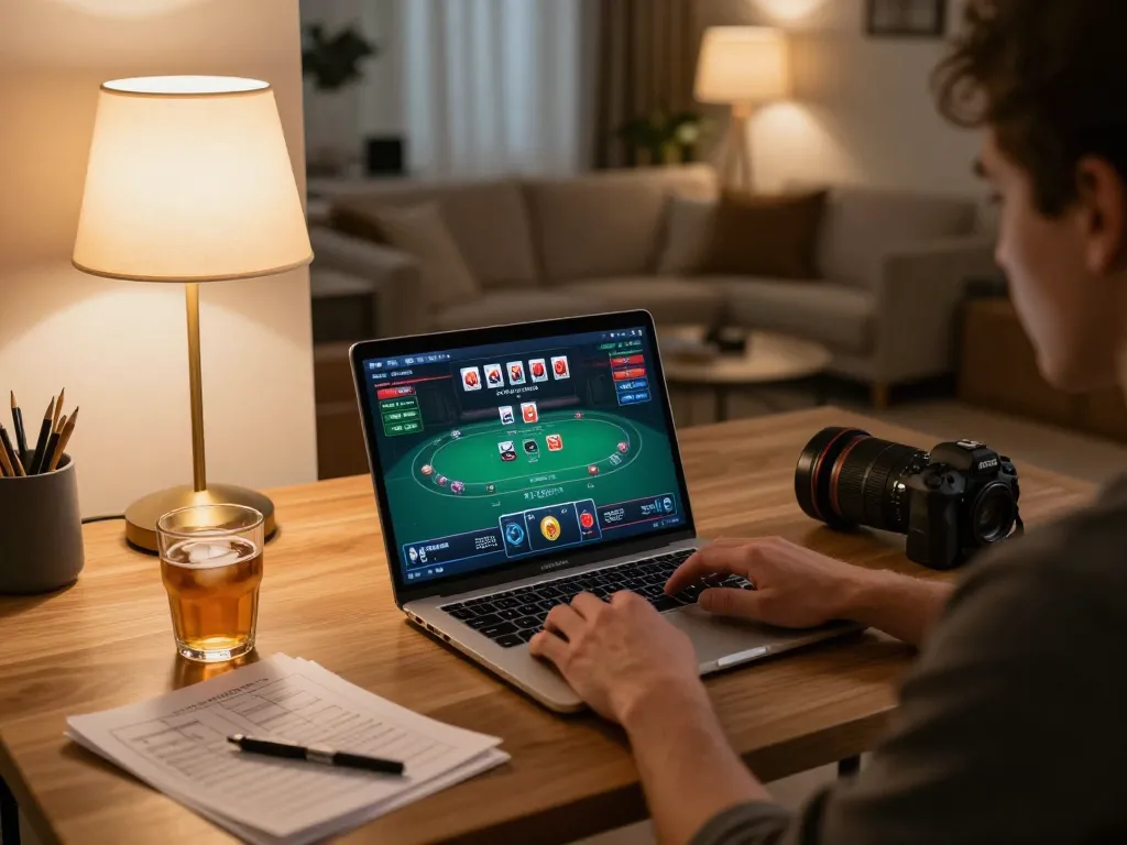 Engage with poker strategies through online gaming at https://max88sss.com/ in a cozy home setup.