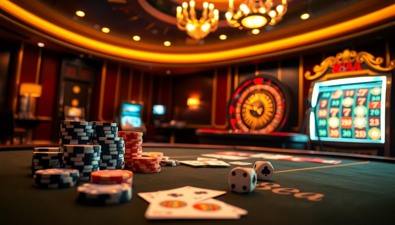Excited players engaging at the 88aa casino table with cards and chips.