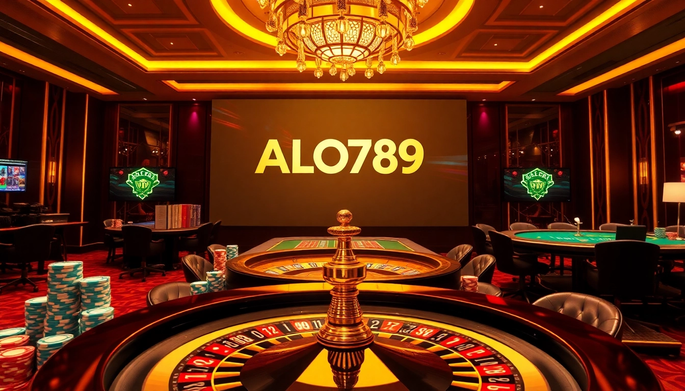 Experience the vibrant energy of gambling at ALO789 with exciting games and poker chips.