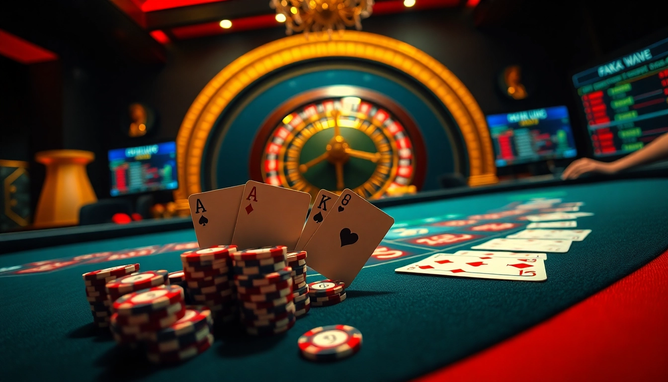 Players engaging in card games at QQ88COM casino table with vibrant poker chips.