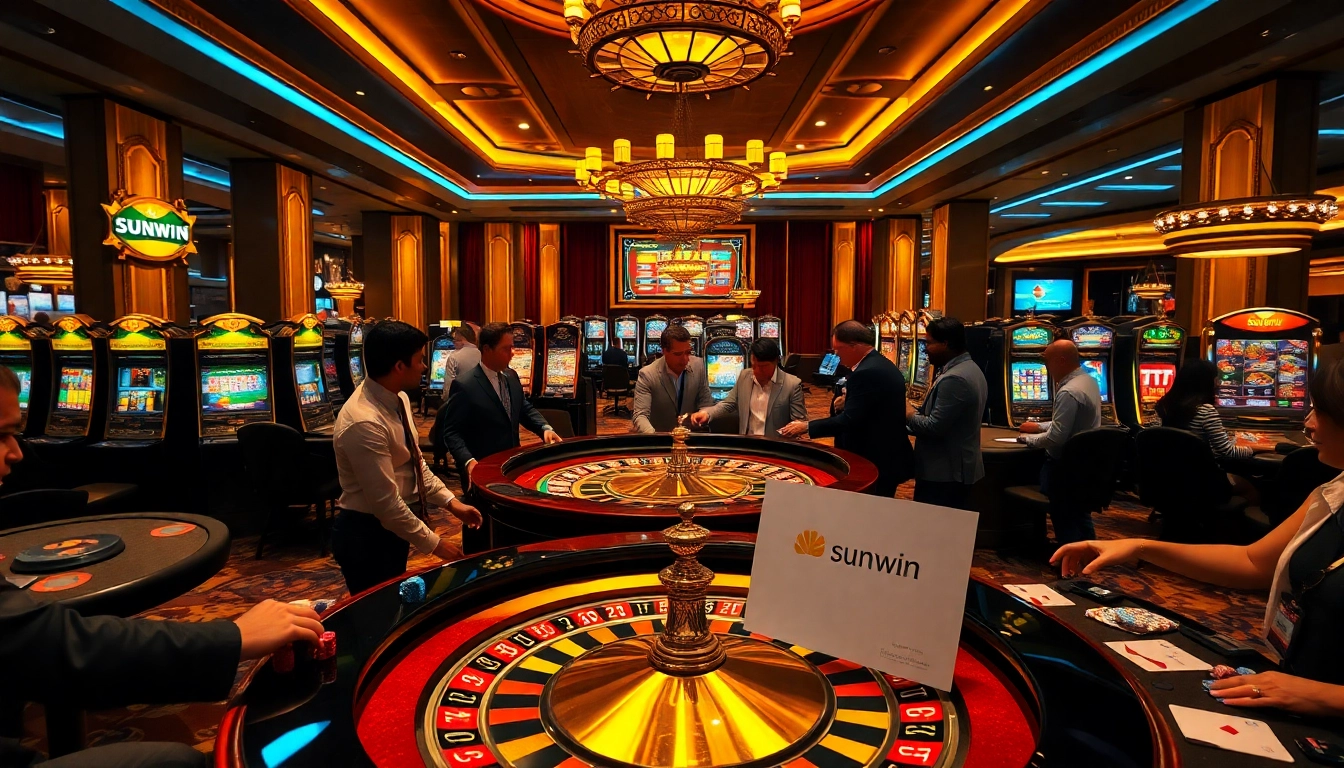 Bet big at the sunwin roulette table surrounded by eager players and vibrant gaming excitement.