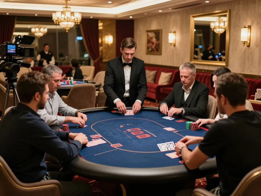 Experience the high-stakes atmosphere of TR88 casino VIP area with players engaged in strategic poker gameplay.
