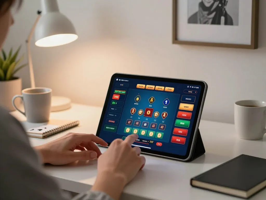 Experience intense blackjack gameplay on Trang Chủ C168 with interactive tablet gaming in a cozy home setting.