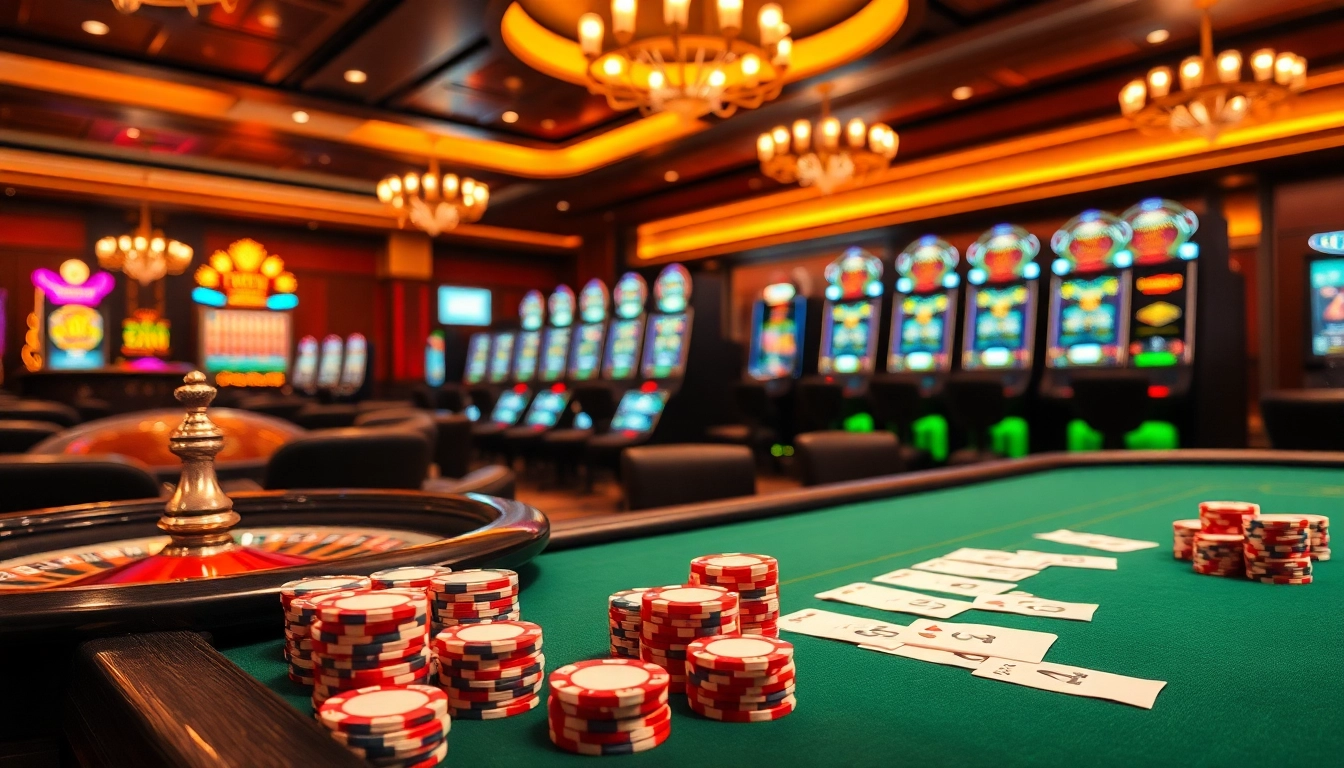 Experience thrilling gameplay at 88bet .com with vibrant casino tables and slot machines.