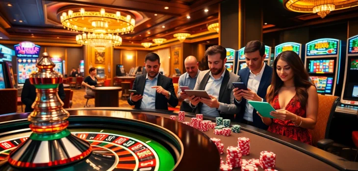 Experience thrilling gaming action at 888pgbr.com.br with luxurious casino tables and vibrant slot machines.