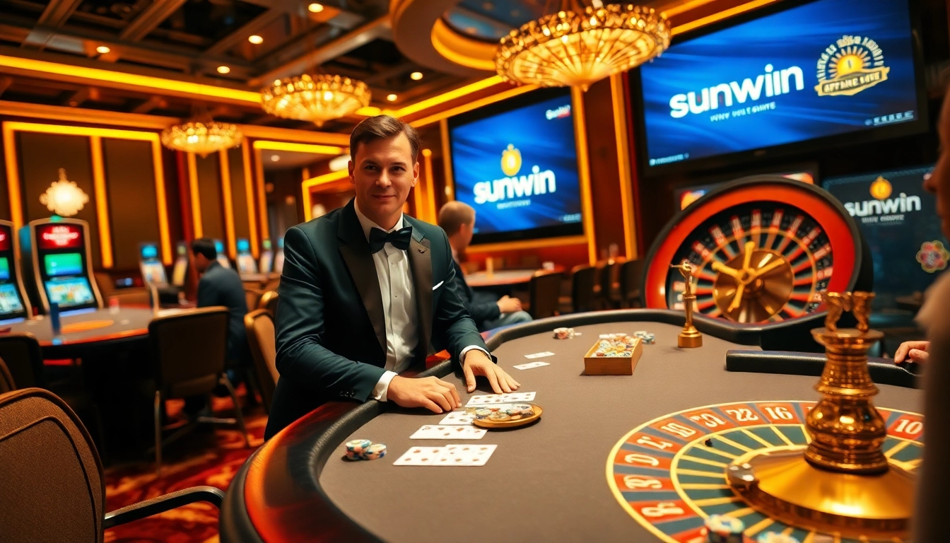 Play exciting games at sunwin with vibrant casino tables and thrilling atmosphere