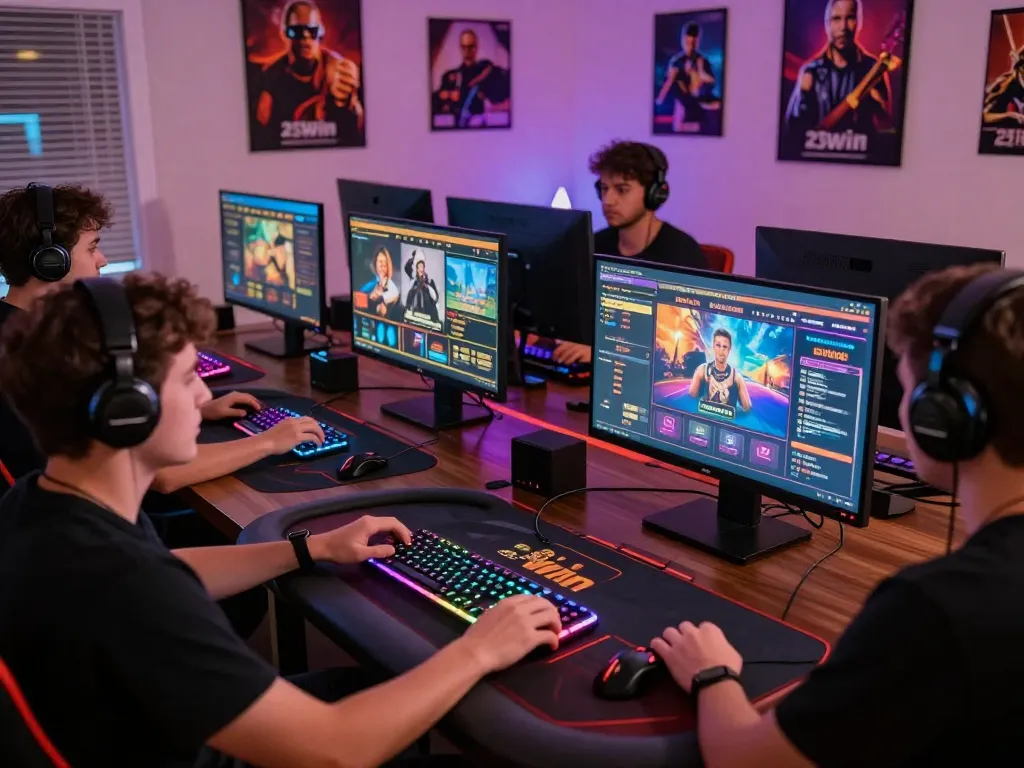Exciting online gaming experience at 23win with players engaged in competitive gameplay.